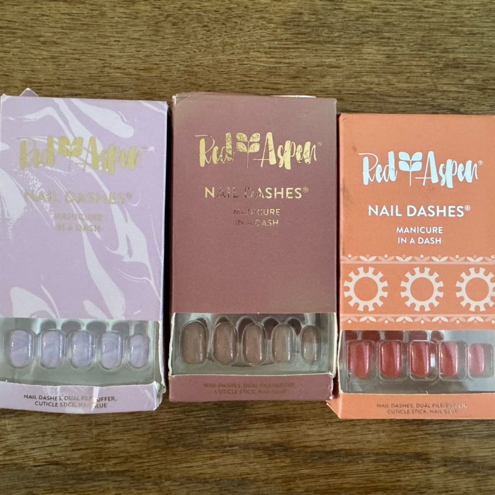 Nail Dashes Set - Pink, Purple, Red